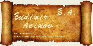 Budimir Aćimov vizit kartica